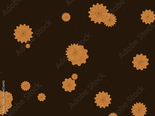 Brass Gear Cog Steampunk Pattern Background