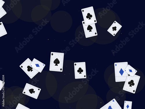 Retro Playing Card Deck Suits Pattern Background