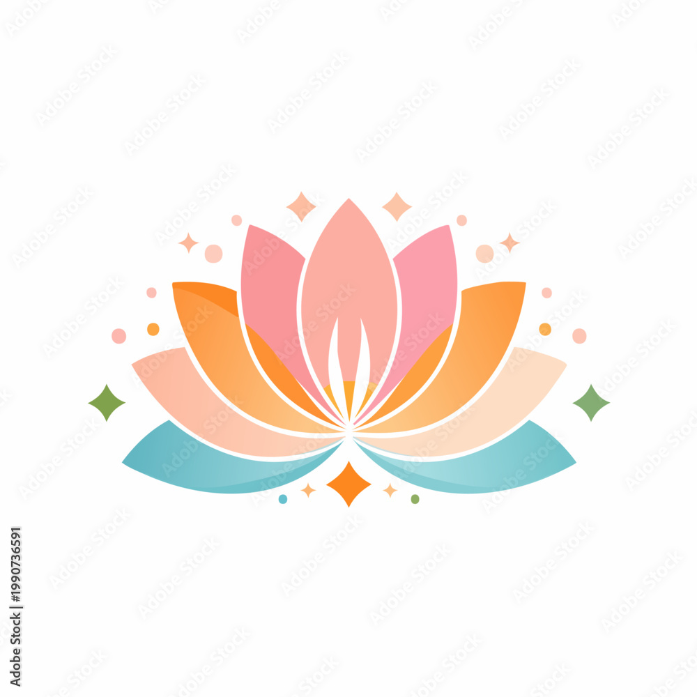 Fototapeta premium Colorful Lotus Flower Graphic Design Element.