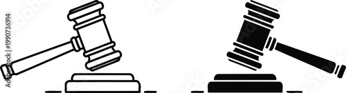 Illustration of Gavel icons law judge court