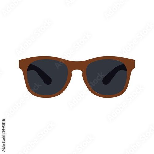 Brown sunglasses with black lenses provide eye protection from the sun's ultraviolet rays