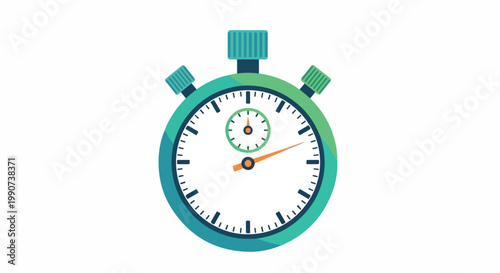Classic stopwatch with vibrant green and blue accents indicating elapsed time