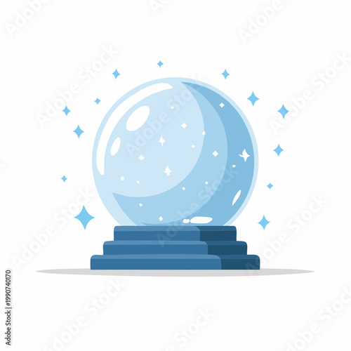 占いやすピリチュアルをイメージした水晶玉のシンプルなフラットベクターアイコン