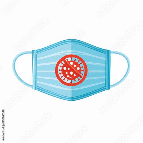 ウイルス感染予防や医療を示すマスクのシンプルなフラットベクターアイコン