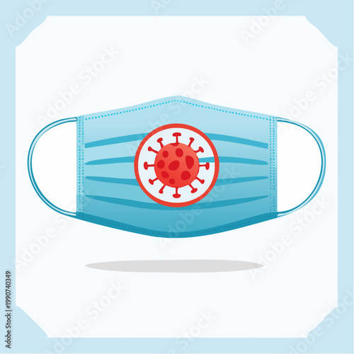 ウイルス感染予防や医療を示すマスクのシンプルなフラットベクターアイコン