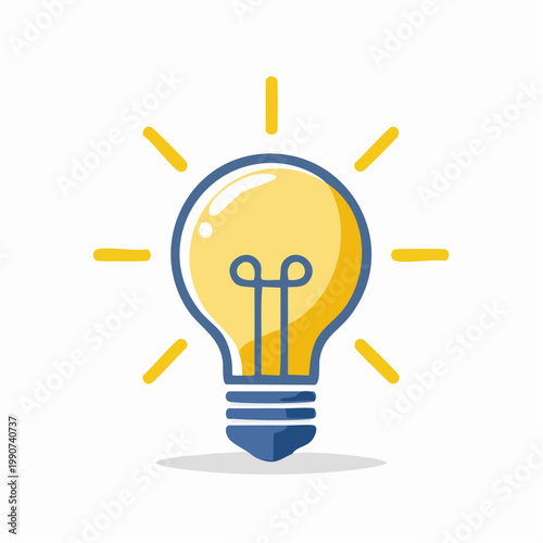 アイデアのひらめきやイノベーションを示す電球のフラットベクターアイコン
