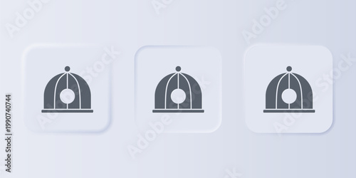 Grey Chinese hat icon isolated on grey background. Set icons in square buttons. Vector