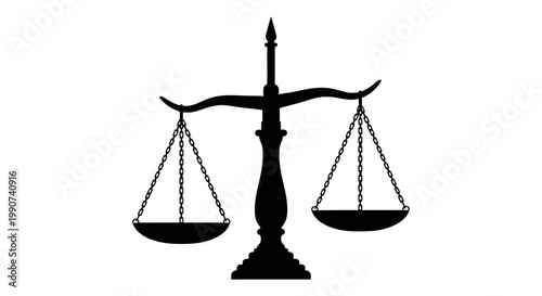 Balanced justice scales on black background symbolizing law and fairness concept