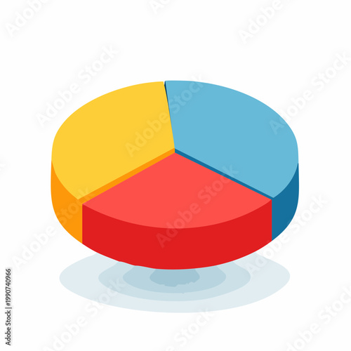 投資ポートフォリオや資産配分を示す円グラフのフラットベクターアイコン