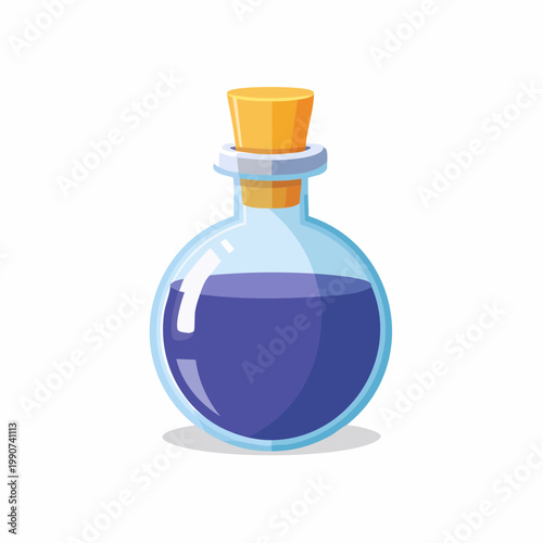 ゲームの回復薬や魔法のポーション瓶のシンプルなフラットベクターアイコン
