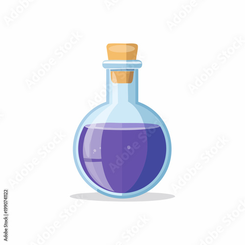 ゲームの回復薬や魔法のポーション瓶のシンプルなフラットベクターアイコン