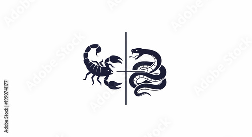 Scorpion Versus Snake Symbol Icon