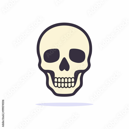 ホラーや危険をイメージしたドクロのシンプルなフラットベクターアイコン