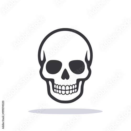 ホラーや危険をイメージしたドクロのシンプルなフラットベクターアイコン