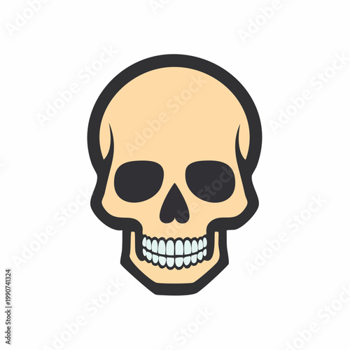 ホラーや危険をイメージしたドクロのシンプルなフラットベクターアイコン