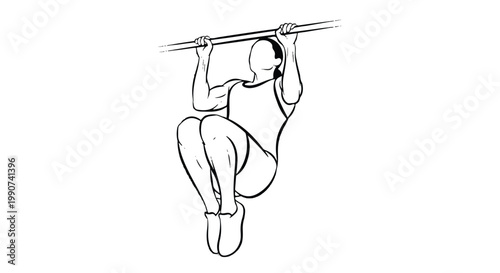 Person performing pull-up exercise on a bar with pull up exercise strength