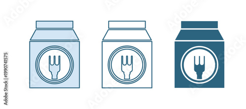 Blue Online ordering and fast food delivery icon isolated on white background. Vector