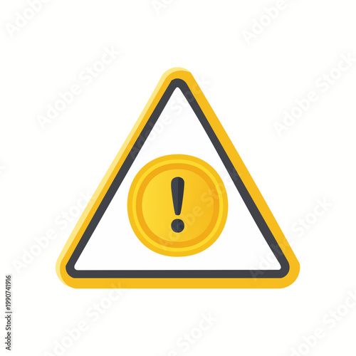 金融リスクや投資の注意喚起を示すコインと警告マークのフラットベクターアイコン