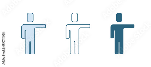 Blue Head hunting icon isolated on white background. Business target or Employment sign. Human resource and recruitment for business. Vector