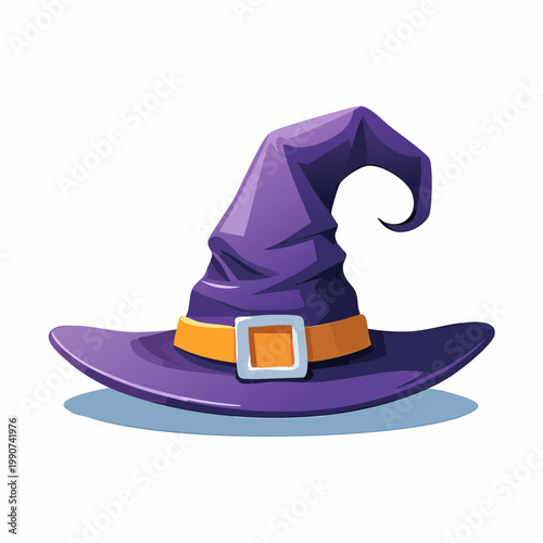 ハロウィンや魔法使いをイメージした魔女の帽子のフラットベクターアイコン