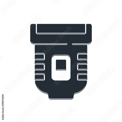 Black Epilator icon isolated on white background. Depilation by electric razor. Hair removal on the body. Vector