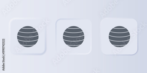 Grey Planet Venus icon isolated on grey background. Set icons in square buttons. Vector