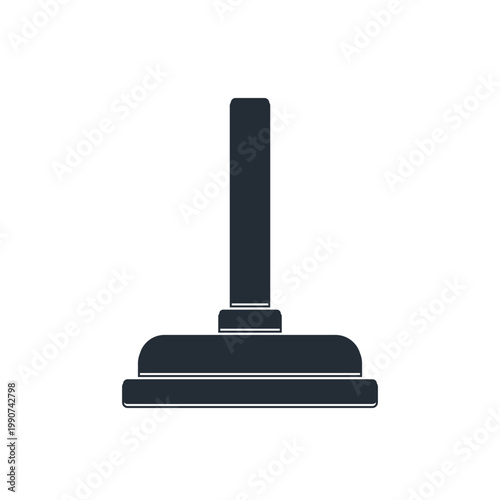 Black Rubber plunger with wooden handle for pipe cleaning icon isolated on white background. Toilet plunger. Vector