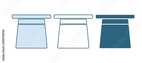 Blue Magic hat icon isolated on white background. Magic trick. Mystery entertainment concept. Vector