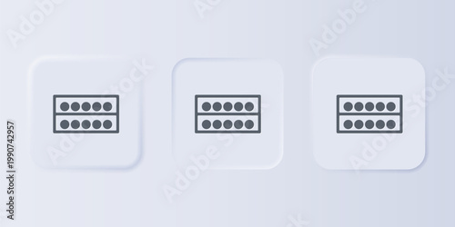 Grey Billiard balls on a stand icon isolated on grey background. Billiard balls on a shelf. Set icons in square buttons. Vector