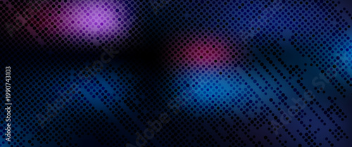 Purple abstract pixel texture bg video screen. Tv pattern background with square noise effect. Futuristic broadcast neon gradient banner for television. Modern vhs led static display element