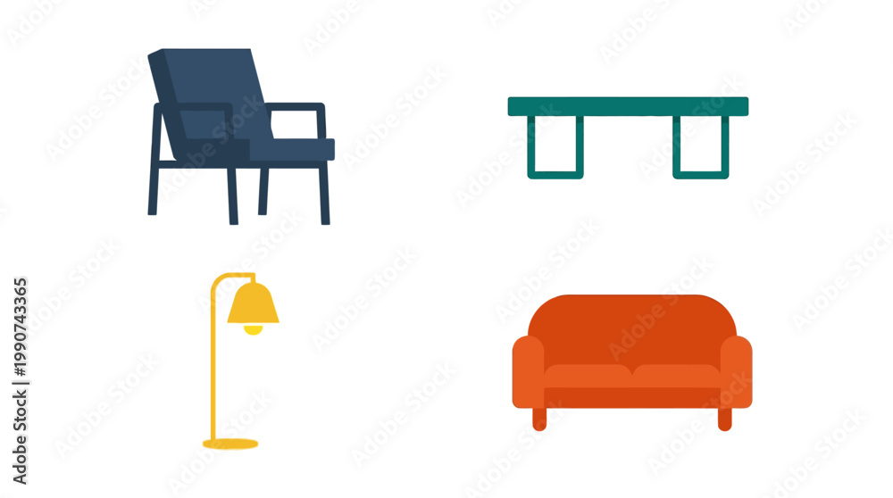Fototapeta premium Furniture pieces for home interior design.
