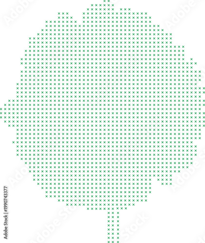 hand stitching vector of a tree