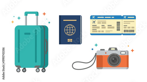 Travel luggage and tourist accessories.