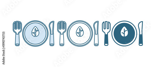 Blue Vegan food diet icon isolated on white background. Organic, bio, eco symbol. Vegan, no meat, lactose free, healthy, fresh and nonviolent food. Vector