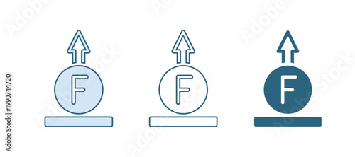 Blue Force of physic formula calculation icon isolated on white background. Vector
