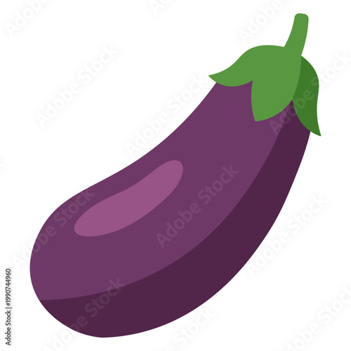 Fresh Eggplant Purple Vegetable Vector Illustration