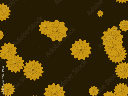 Industrial Steampunk Gears Clockwork Pattern Design