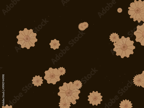 Industrial Steampunk Gears Clockwork Pattern Design