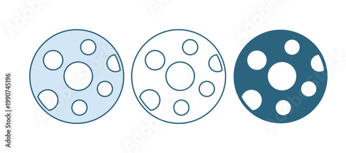 Blue Full moon icon isolated on white background. Cloudy night sign. Sleep dreams symbol. Night or bed time sign. Vector
