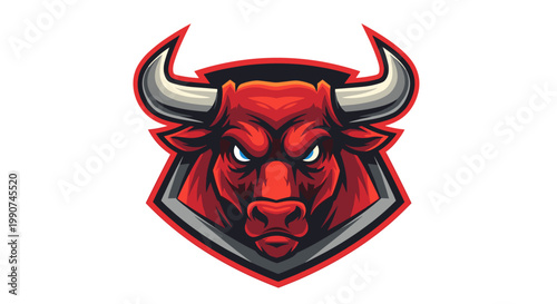Red bull head logo illustration.
