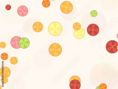 Lemon Orange Lime Citrus Slice Pattern Design