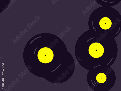 Vintage Record Vinyl Groove Music Pattern Design Backdrop