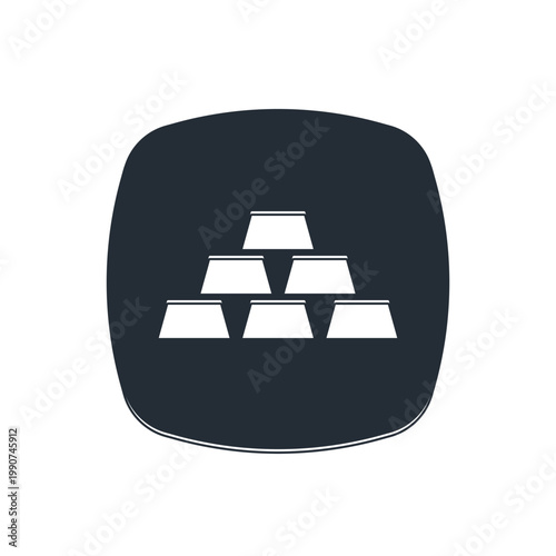 Black Gold bars icon isolated on white background. Banking business concept. Vector