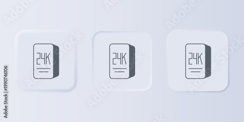 Grey Gold bars 24k icon isolated on grey background. Banking business concept. Set icons in square buttons. Vector