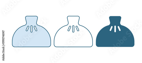 Blue Dumpling icon isolated on white background. Traditional chinese dish. Vector