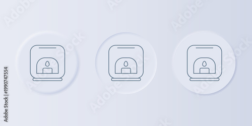 Grey Aroma lamp icon isolated on grey background. Set icons in square buttons. Vector