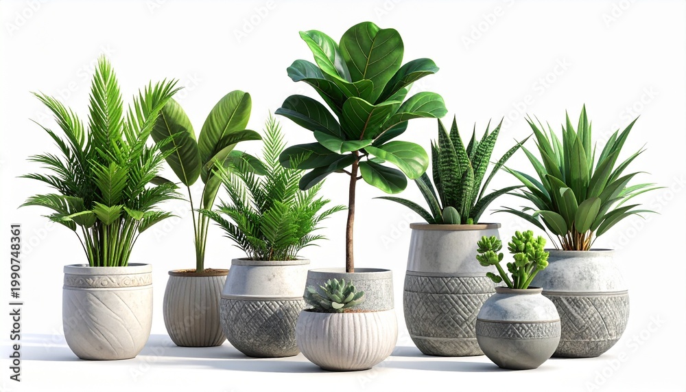 Fototapeta premium Six Decorative Potted Plants
