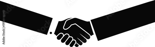 Handshake icon silhouette vector illustration for partnership agreement business trust cooperation deal and corporate connection symbol