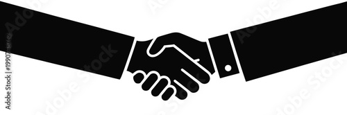 Handshake icon silhouette vector for business agreement partnership deal trust cooperation and corporate relationship symbol design