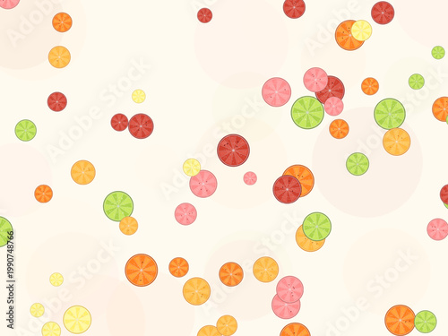 Fresh Juicy Citrus Slices Fruit Pattern Design Backdrop